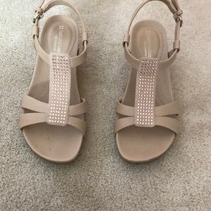 Wedge sandals.